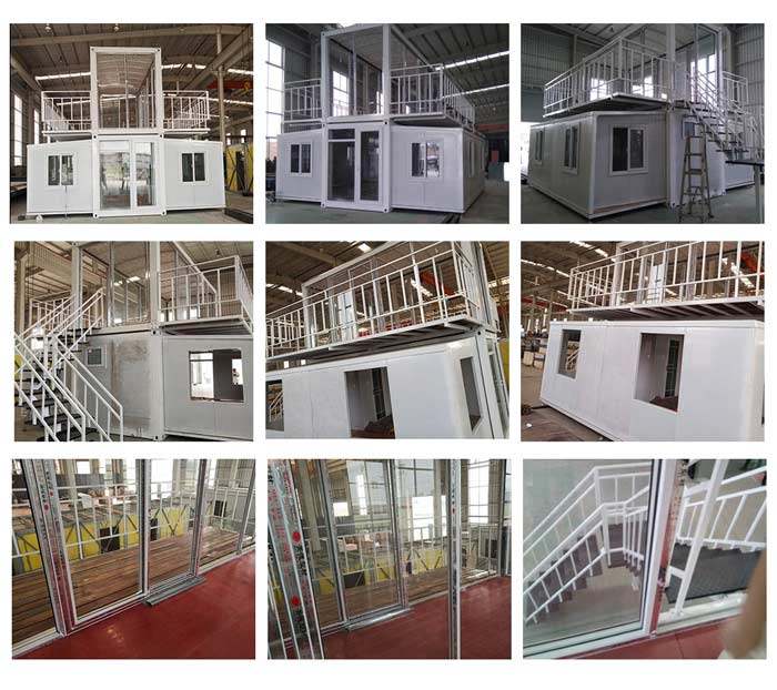 2 story Custom size chinese expandable portable prefab expandable container house