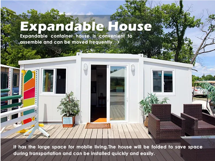 Hot sale luxury flat pack foldable 20ft expandable container house