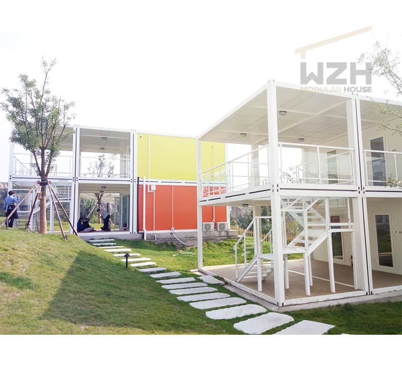 Low cost interior design office solar power prefab flat pack container home house