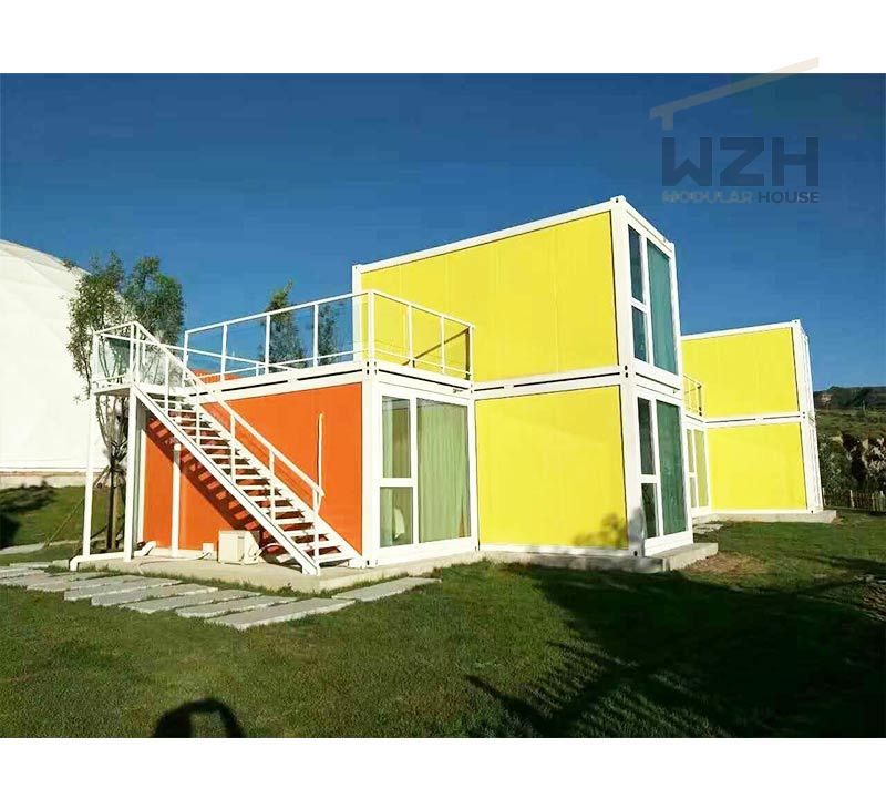 Low cost interior design office solar power prefab flat pack container home house