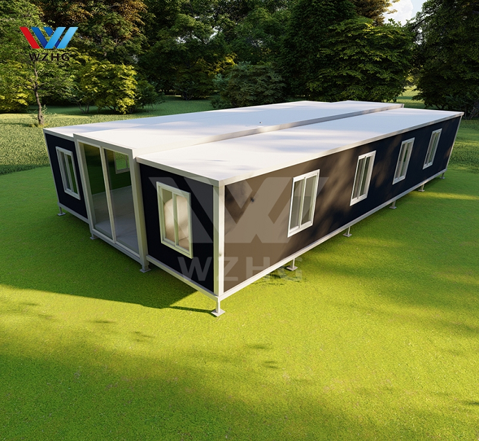 Expandable Flat Pack Prefab Module Home 40 ft container expandable house with solar energy