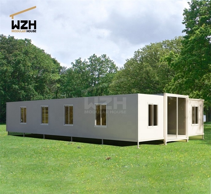 Expandable Flat Pack Prefab Module Home 40 ft container expandable house with solar energy